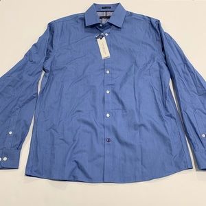 Tommy Hilfiger Mens Blue Dress Button Down Shirt